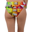 Colorful 3d Social Media Frill Bikini Bottoms View2