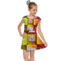 Colorful 3d Social Media Kids  Cap Sleeve Dress View1