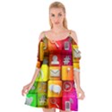 Colorful 3d Social Media Cutout Spaghetti Strap Chiffon Dress View1