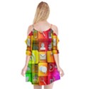 Colorful 3d Social Media Cutout Spaghetti Strap Chiffon Dress View2