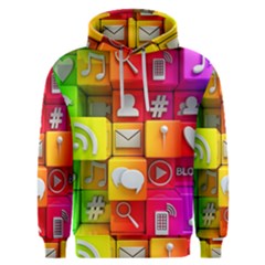 Colorful 3d Social Media Men s Overhead Hoodie