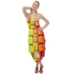 Colorful 3d Social Media Layered Bottom Dress by Ket1n9