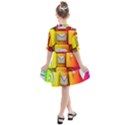 Colorful 3d Social Media Kids  All Frills Chiffon Dress View2