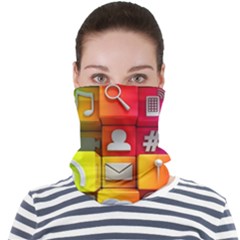 Colorful 3d Social Media Face Seamless Bandana (adult) by Ket1n9