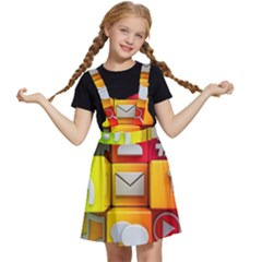 Colorful 3d Social Media Kids  Apron Dress by Ket1n9