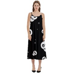 Skull Pattern Casual Spaghetti Strap Midi Dress by Ket1n9