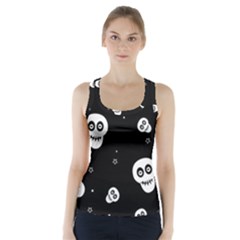 Skull Pattern Racer Back Sports Top by Ket1n9