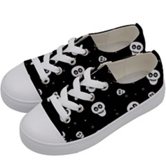 Skull Pattern Kids  Low Top Canvas Sneakers by Ket1n9