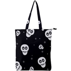 Skull Pattern Double Zip Up Tote Bag by Ket1n9