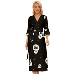 Skull Pattern Midsummer Wrap Dress by Ket1n9