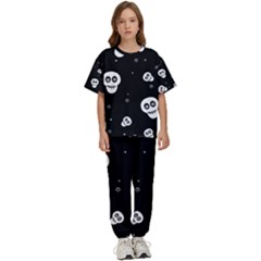 Skull Pattern Kids  T-shirt And Pants Sports Set by Ket1n9