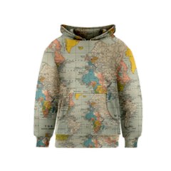 Vintage World Map Kids  Pullover Hoodie