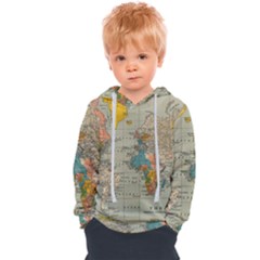 Vintage World Map Kids  Overhead Hoodie