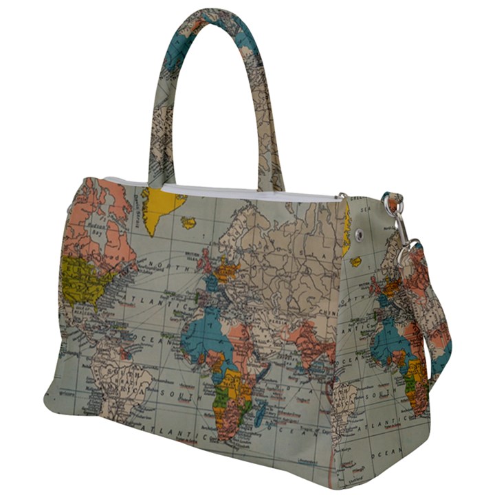 Vintage World Map Duffel Travel Bag