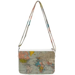 Vintage World Map Double Gusset Crossbody Bag by Ket1n9