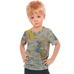 Vintage World Map Kids  Sports T-shirt