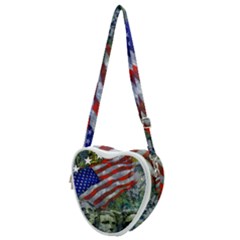 Usa United States Of America Images Independence Day Heart Shoulder Bag by Ket1n9