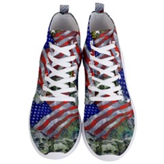 Usa United States Of America Images Independence Day Men s Lightweight High Top Sneakers by Ket1n9