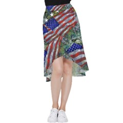 Usa United States Of America Images Independence Day Frill Hi Low Chiffon Skirt by Ket1n9