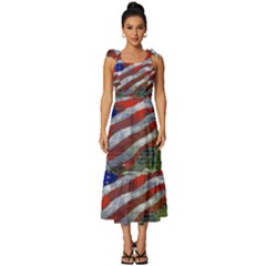 Usa United States Of America Images Independence Day Tie-strap Tiered Midi Chiffon Dress by Ket1n9