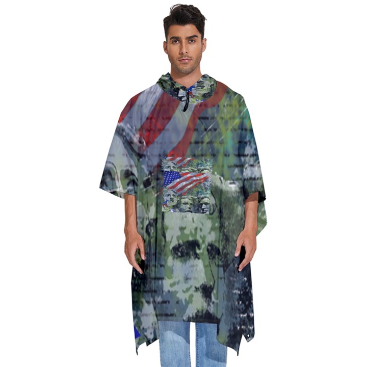 Usa United States Of America Images Independence Day Men s Hooded Rain Ponchos