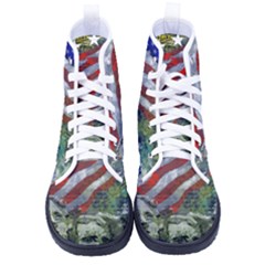 Usa United States Of America Images Independence Day Women s High-top Canvas Sneakers by Ket1n9