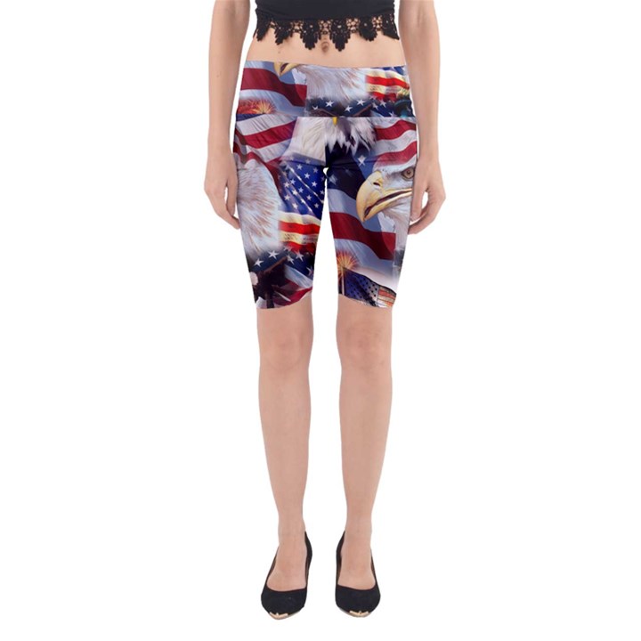 United States Of America Images Independence Day Yoga Cropped Leggings