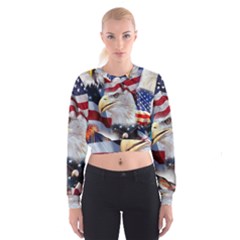 United States Of America Images Independence Day Cropped Sweatshirt