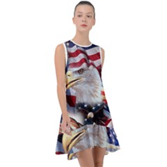 United States Of America Images Independence Day Frill Swing Dress by Ket1n9