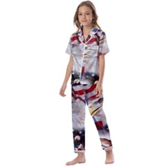 United States Of America Images Independence Day Kids  Satin Short Sleeve Pajamas Set by Ket1n9