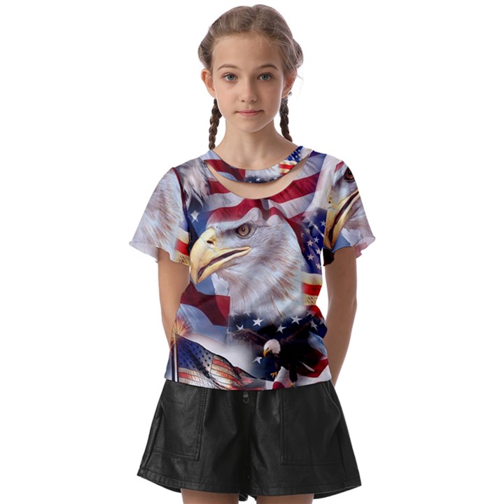 United States Of America Images Independence Day Kids  Front Cut T-Shirt