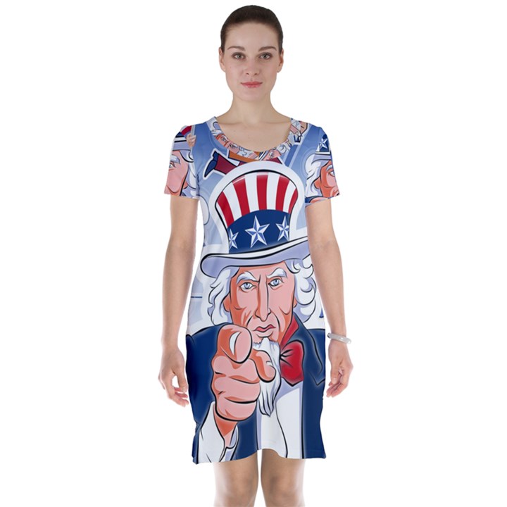 Independence Day United States Of America Short Sleeve Nightdress