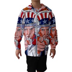 Independence Day United States Of America Kids  Hooded Windbreaker