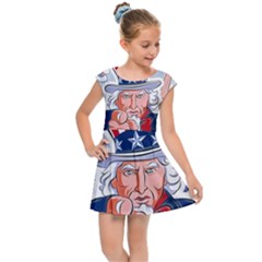 Independence Day United States Of America Kids  Cap Sleeve Dress by Ket1n9