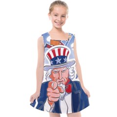 Independence Day United States Of America Kids  Cross Back Dress by Ket1n9