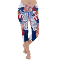 Independence Day United States Of America Lightweight Velour Capri Yoga Leggings by Ket1n9