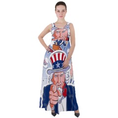 Independence Day United States Of America Empire Waist Velour Maxi Dress by Ket1n9