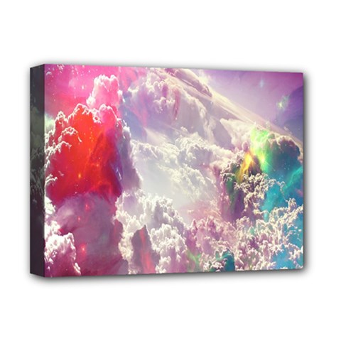 Clouds Multicolor Fantasy Art Skies Deluxe Canvas 16  X 12  (stretched)  by Ket1n9