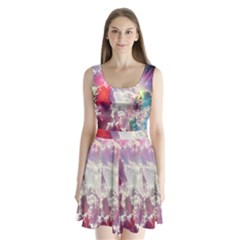 Clouds Multicolor Fantasy Art Skies Split Back Mini Dress  by Ket1n9