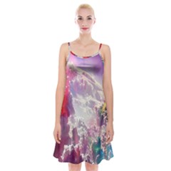 Clouds Multicolor Fantasy Art Skies Spaghetti Strap Velvet Dress