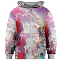 Clouds Multicolor Fantasy Art Skies Kids  Zipper Hoodie Without Drawstring