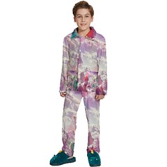 Clouds Multicolor Fantasy Art Skies Kids  Long Sleeve Velvet Pajamas Set by Ket1n9