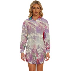 Clouds Multicolor Fantasy Art Skies Womens Long Sleeve Shirt Dress