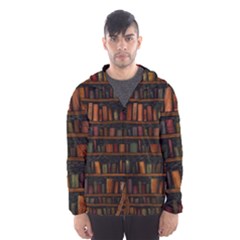 Books Library Men s Hooded Windbreaker