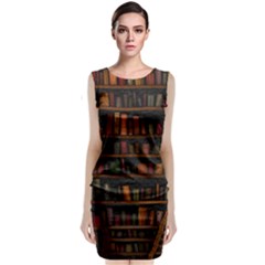 Books Library Sleeveless Velvet Midi Dress