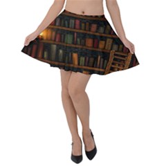 Books Library Velvet Skater Skirt