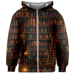 Books Library Kids  Zipper Hoodie Without Drawstring by Ket1n9