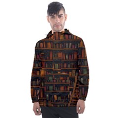 Books Library Men s Front Pocket Pullover Windbreaker