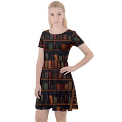 Books Library Cap Sleeve Velour Dress  by Ket1n9