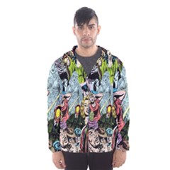 Vintage Horror Collage Pattern Men s Hooded Windbreaker